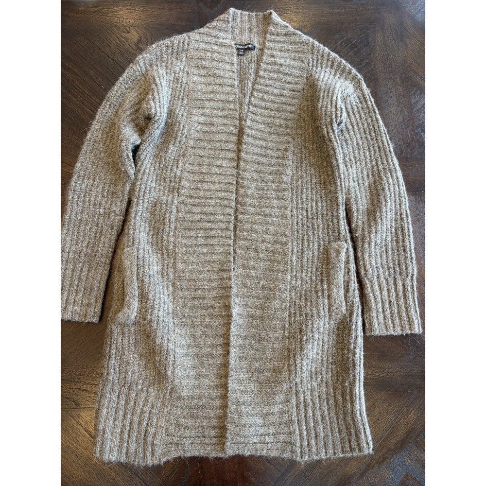 A Giannetti Brown Knit Long Sweater Alpaca Blend Size Small Women's Quiet Luxury
